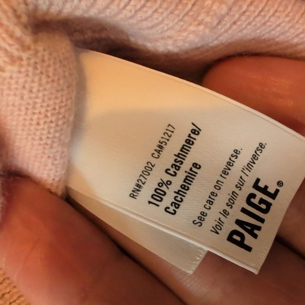 Paige Cashmere Light Pink Keslee Sweater - Picture 3 of 8
